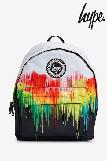 Hype. Multi Coloured Single Graffiti Drip White Backpack (N61448) | £30