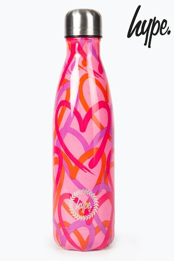 Hype. Girls Multi Spray Hearts Water Pink Bottle (N61477) | £18