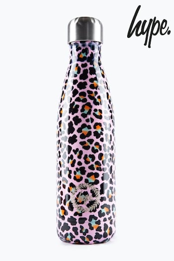 Hype. Pink Disco Leopard Metal Water Bottle - 500Ml (N61497) | £18
