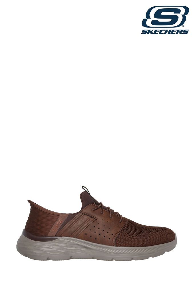 Skechers mens brown trainers on sale