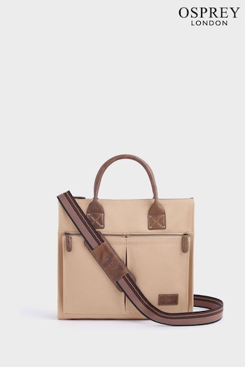 OSPREY LONDON The Maverick Canvas & Leather Cream Workbag with Washbag (N61540) | £175