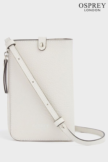 Osprey London The Electra Italian Leather Lanyard Phone White Bag (N61542) | £149