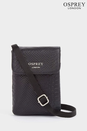 Osprey London The Nevada Leather Tech Cross-Body Black Bag (N61579) | £110
