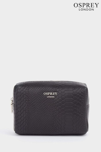 OSPREY LONDON The Nevada Leather Black Washbag (N61594) | £69