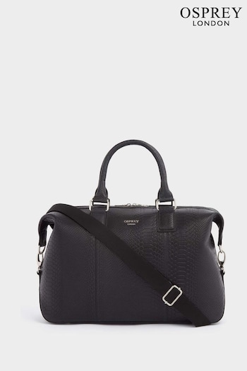 OSPREY LONDON The Nevada Leather Weekender Black Bag (N61595) | £325