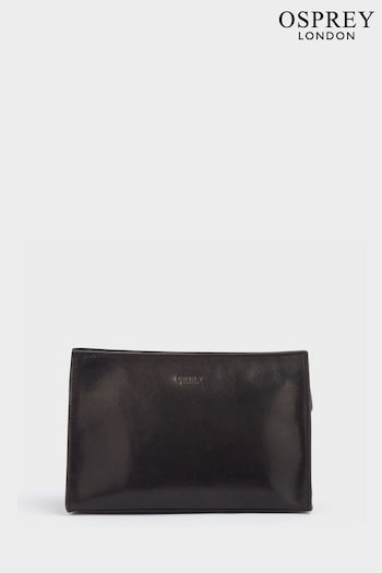 OSPREY LONDON The Carter Leather Black Washbag (N61597) | £75
