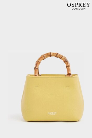 OSPREY LONDON Yellow The Mini Clio Italian Leather Grab Bag (N61599) | £195