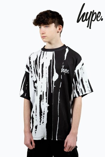 Hype. Boys Black Multi Paint Run T-Shirt (N61632) | £22