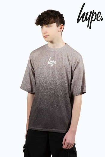 Hype. Browne Multi Speckle Fade Small Script Brown T-Shirt (N61636) | £22