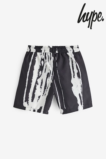 Hype. Button Multi Paint Run Swim Black Shorts (N61641) | £29