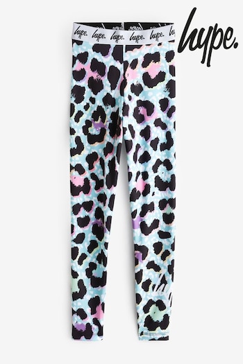 Hype. Girls Multi Ice Leopard Black Leggings (N61656) | £20