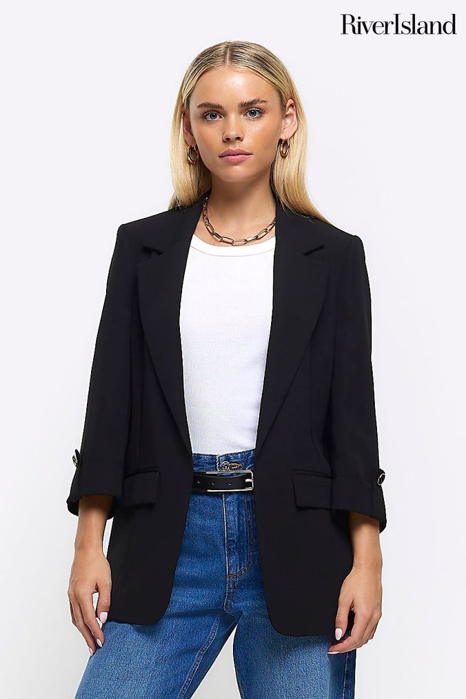 River island black blazers on sale