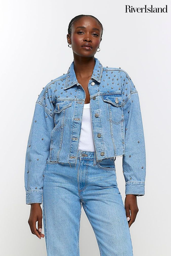 River island denim jacket with top fur
