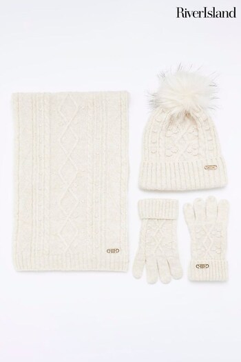 River Island White Cable Knit Gift Set (N61851) | £40