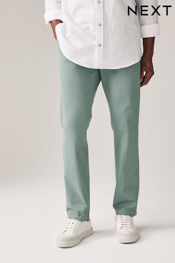 Pale Green Slim Fit Stretch Chinos Trousers (N61903) | £22