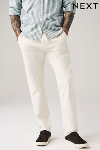 Ecru White Straight Stretch Chino tribute Trousers (N61904) | £22