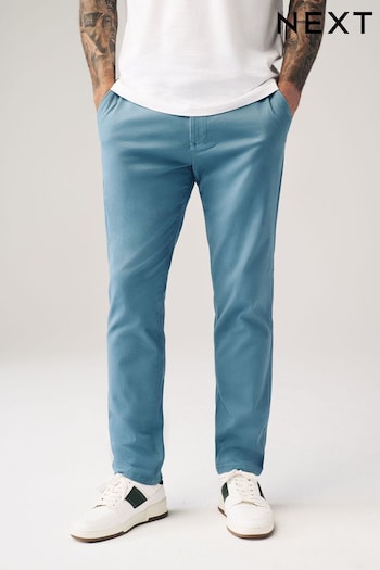 Blue Slim Fit Stretch Chinos lavaggio Trousers (N61905) | £22