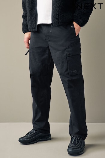 Black Straight Lightweight Stretch Cargo Utility Trousers rer (N61911) | £36