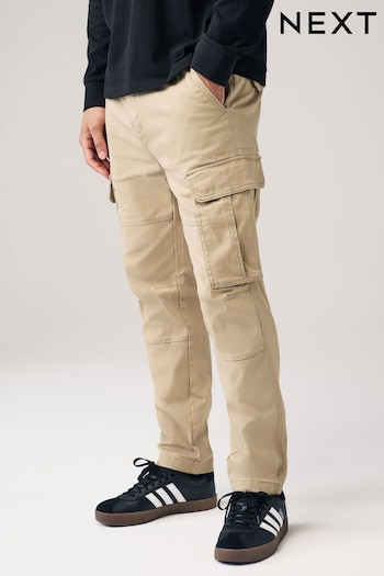Stone Slim Fit Cotton Stretch Cargo Trousers (N61915) | £28