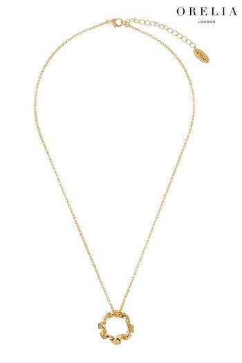 Orelia London Gold Tone Ribbon Twist Open Circle Necklace (N61929) | £25