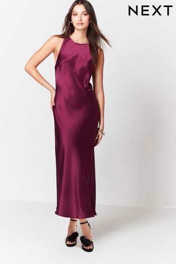 Berry Red Tailored Satin Racer Dress (N61933) | £42