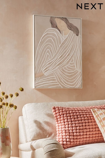 Natural Abstract Figure Framed Canvas Wall Art (N61950) | £35