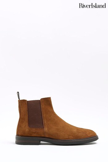 River Island Brown Smart Gusset Chelsea Boots (N62047) | £65