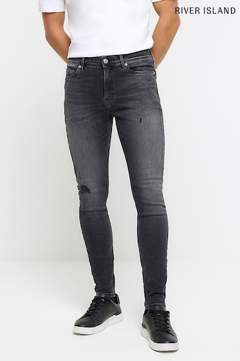 River Island Black V-Neck On Skinny Dredge Jeans (N62058) | £45