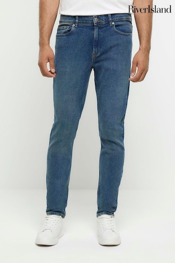 River Island Blue Medium Wash Skinny Jeans (N62062) | £39