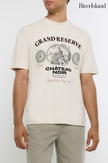 River Island Cream Grand Reserve T-Shirt (N62066) | £25