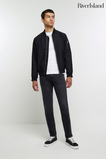 River Island Black Skinny Fit Dredge Jeans (N62077) | £45