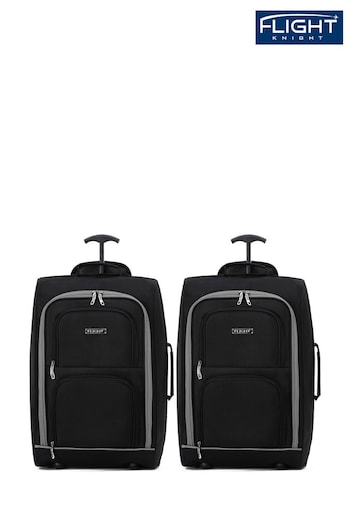 Flight Knight 55x35x20cm Cabin Carryon 2 Wheels Luggage with Compatible 100+ Airlines (N62180) | £50