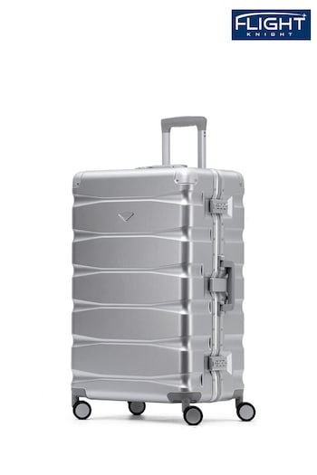 Flight Knight Silver Large Hardcase Suitcase Aluminium Frame, ABS Body (N62204) | £100