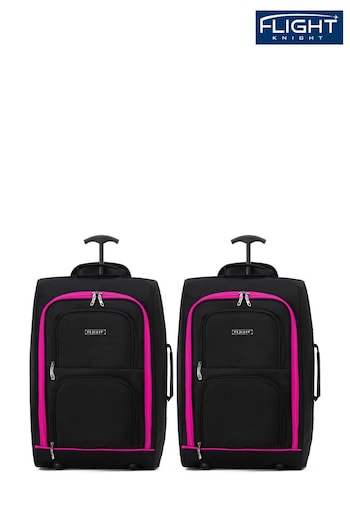 Flight Knight 55x35x20cm Cabin Carryon 2 Wheels Luggage with Compatible 100+ Airlines (N62210) | £50