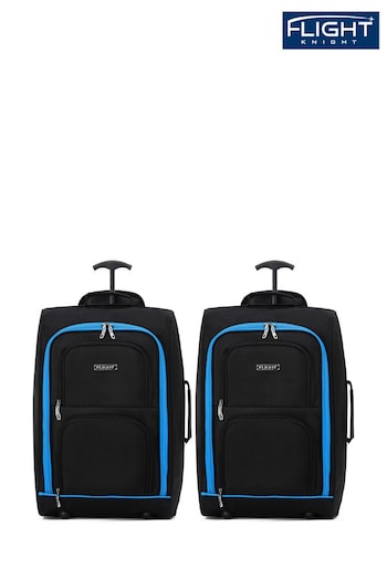 Flight Knight 55x35x20cm Cabin Carryon 2 Wheels Luggage with Compatible 100+ Airlines (N62211) | £50