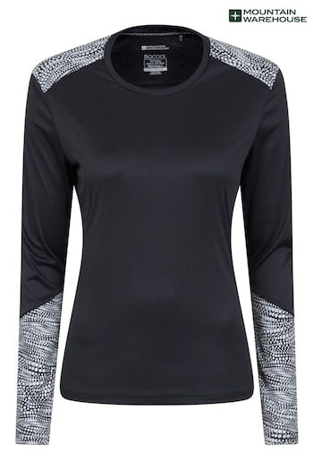 Mountain Warehouse Black Womens Reflective Long Sleeve T-Shirt (N62234) | £40