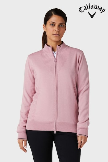 Callaway Apparel Ladies Golf Pink Lined Windstopper Full Zipped Sweater (N62357) | £70