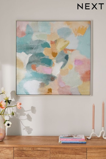 Multi Colour Pastel Abstract Framed Canvas Wall Art (N62374) | £80