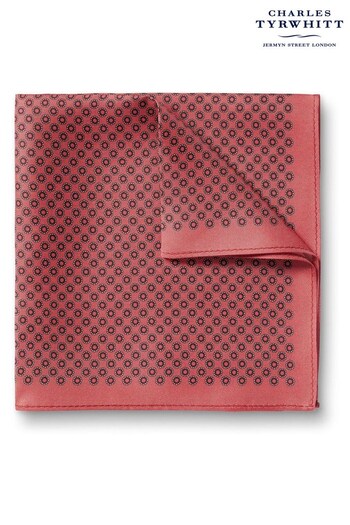 Charles Tyrwhitt Pink Circle Print Silk Pocket Square (N62556) | £25