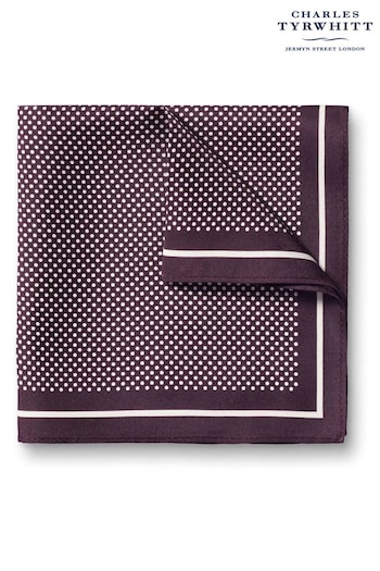 Charles Tyrwhitt Purple Spot Print Silk Pocket Square (N62557) | £25