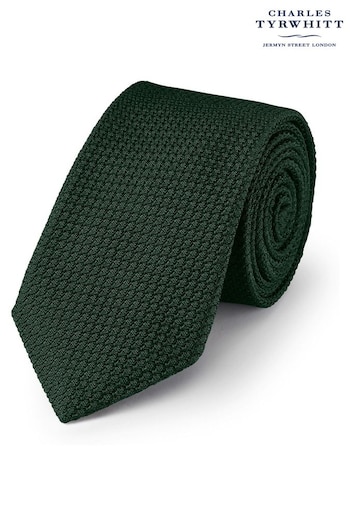 Charles Tyrwhitt Green Grenadine Italian Tie (N62559) | £60