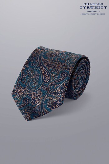 Charles Tyrwhitt Blue Paisley Silk Tie (N62568) | £50