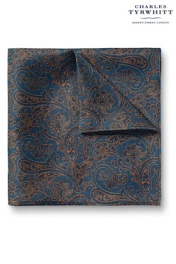 Charles Tyrwhitt Blue Paisley Print Silk Pocket Square (N62577) | £25