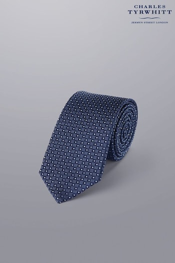 Charles Tyrwhitt Blue Semi Plain Silk Slim Tie (N62585) | £35