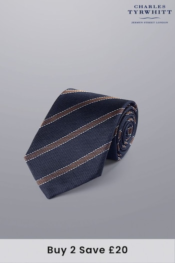 Charles Tyrwhitt Blue Silk Stripe Tie (N62589) | £35