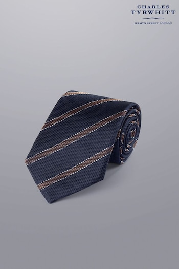 Charles Tyrwhitt Blue Silk Stripe Tie (N62589) | £35