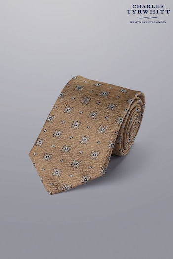 Charles Tyrwhitt Natural Silk Stain Resistant Pattern Tie (N62590) | £35