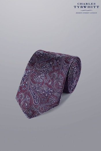Charles Tyrwhitt Purple Paisley Silk Tie (N62595) | £50