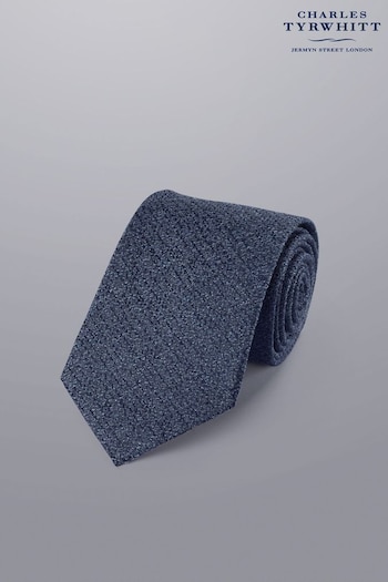 Charles Tyrwhitt Blue Silk Wool Blend Tie (N62606) | £50