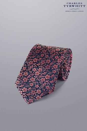 Charles Tyrwhitt Pink Floral Silk Tie (N62610) | £50